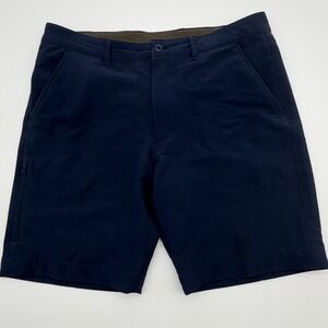 V46 Mens Performance Golf Shorts Navy Blue Stretch Size 36 Active Casual